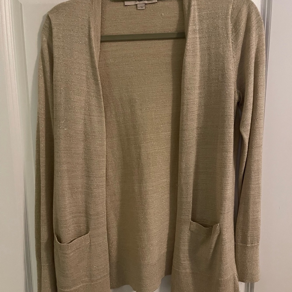LOFT gold Open-Front Cardigan